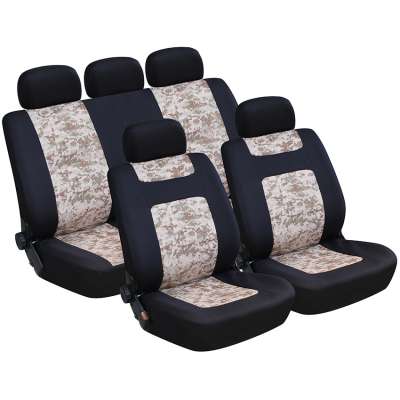 camouflage canvas car seats cover with 2mm foam 9 pcs/set car seat cover